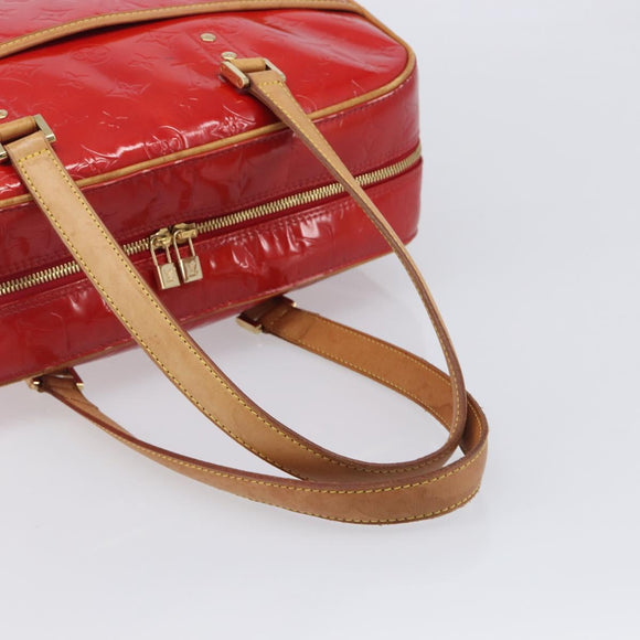 LOUIS VUITTON Monogram Vernis Sutton Hand Bag Red M91080 LV Auth ka6666