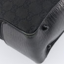 GUCCI GG Canvas Bamboo Hand Bag Black 112526 Auth ka6667-9