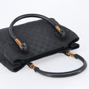 GUCCI GG Canvas Bamboo Hand Bag Black 112526 Auth ka6667-6