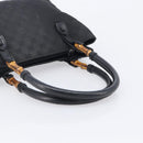 GUCCI GG Canvas Bamboo Hand Bag Black 112526 Auth ka6667-7