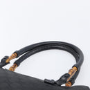 GUCCI GG Canvas Bamboo Hand Bag Black 112526 Auth ka6667-8