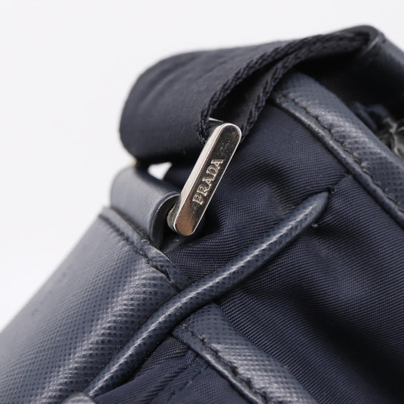 PRADA Shoulder Bag Nylon Navy Silver Auth ka6668A