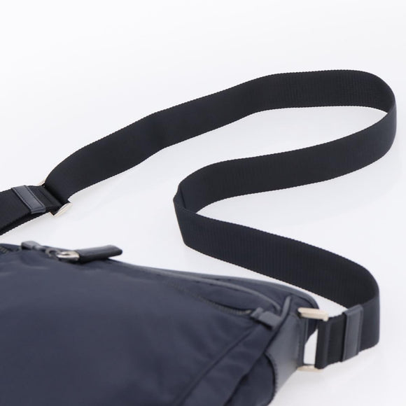PRADA Shoulder Bag Nylon Navy Silver Auth ka6668A