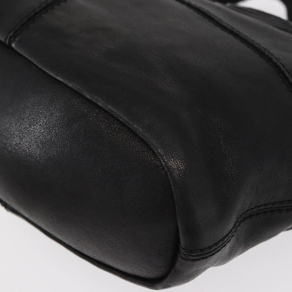 GIVENCHY Hand Bag Leather 2way Black Gold Auth ka667