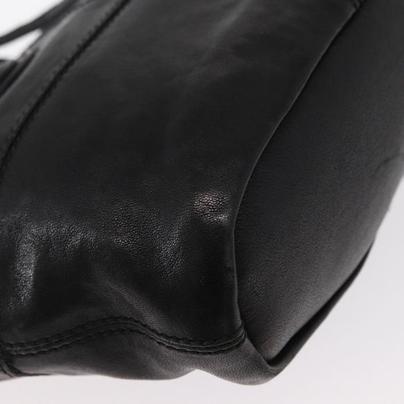 GIVENCHY Hand Bag Leather 2way Black Gold Auth ka667