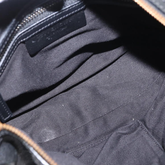 GIVENCHY Hand Bag Leather 2way Black Gold Auth ka667