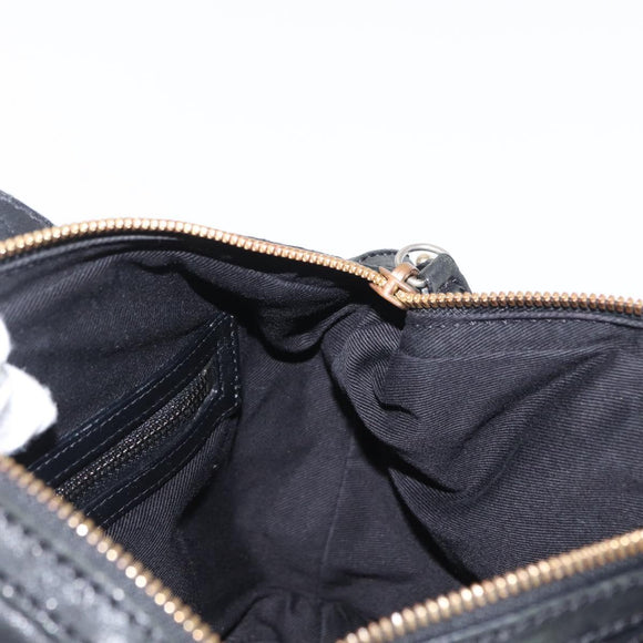 GIVENCHY Hand Bag Leather 2way Black Gold Auth ka667