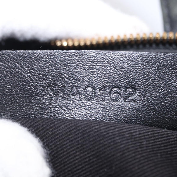 GIVENCHY Hand Bag Leather 2way Black Gold Auth ka667