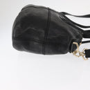 GIVENCHY Hand Bag Leather 2way Black Gold Auth ka667-3