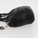 GIVENCHY Hand Bag Leather 2way Black Gold Auth ka667-4