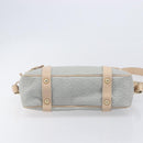 Salvatore Ferragamo Gancini Shoulder Bag PVC Leather Light Blue Gold Auth ka6670-5
