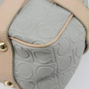 Salvatore Ferragamo Gancini Shoulder Bag PVC Leather Light Blue Gold Auth ka6670-17