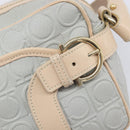 Salvatore Ferragamo Gancini Shoulder Bag PVC Leather Light Blue Gold Auth ka6670-19