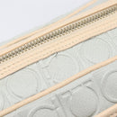 Salvatore Ferragamo Gancini Shoulder Bag PVC Leather Light Blue Gold Auth ka6670-20