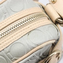 Salvatore Ferragamo Gancini Shoulder Bag PVC Leather Light Blue Gold Auth ka6670-10