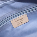 Salvatore Ferragamo Gancini Shoulder Bag PVC Leather Light Blue Gold Auth ka6670-12