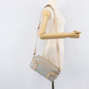 Salvatore Ferragamo Gancini Shoulder Bag PVC Leather Light Blue Gold Auth ka6670-27