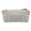 Salvatore Ferragamo Gancini Shoulder Bag PVC Leather Light Blue Gold Auth ka6670-2
