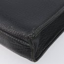 Burberrys Clutch Bag Leather Black Silver Auth ka6672-11