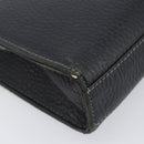 Burberrys Clutch Bag Leather Black Silver Auth ka6672-12
