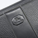 Burberrys Clutch Bag Leather Black Silver Auth ka6672-14