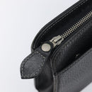 Burberrys Clutch Bag Leather Black Silver Auth ka6672-15