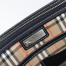 Burberrys Clutch Bag Leather Black Silver Auth ka6672-16