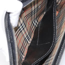 Burberrys Clutch Bag Leather Black Silver Auth ka6672-20