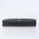 Burberrys Clutch Bag Leather Black Silver Auth ka6672-7