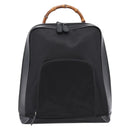 GUCCI Bamboo Shoulder Bag Nylon Black 003 2058 0059 5 Auth ka6673-2