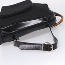 GUCCI Bamboo Shoulder Bag Nylon Black 003 2058 0059 5 Auth ka6673-9
