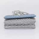 Miu Miu Matelasse Shoulder Bag Leather Light Blue Silver Auth ka6674M-12