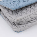 Miu Miu Matelasse Shoulder Bag Leather Light Blue Silver Auth ka6674M-14