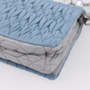 Miu Miu Matelasse Shoulder Bag Leather Light Blue Silver Auth ka6674M-15