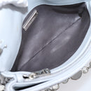 Miu Miu Matelasse Shoulder Bag Leather Light Blue Silver Auth ka6674M-22