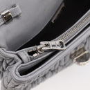 Miu Miu Matelasse Shoulder Bag Leather Light Blue Silver Auth ka6674M-26