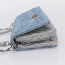 Miu Miu Matelasse Shoulder Bag Leather Light Blue Silver Auth ka6674M-4