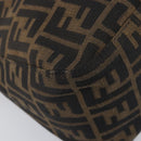 FENDI Zucca Canvas Mamma Baguette Shoulder Bag Black Silver Auth ka6675A-11