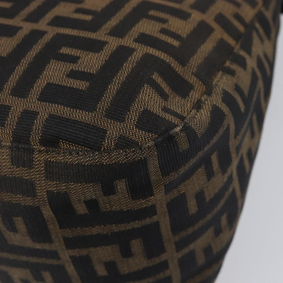 FENDI Zucca Canvas Mamma Baguette Shoulder Bag Black Silver Auth ka6675A