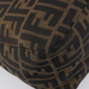 FENDI Zucca Canvas Mamma Baguette Shoulder Bag Black Silver Auth ka6675A-13