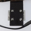 FENDI Zucca Canvas Mamma Baguette Shoulder Bag Black Silver Auth ka6675A-16
