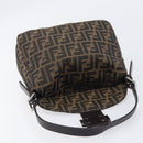 FENDI Zucca Canvas Mamma Baguette Shoulder Bag Black Silver Auth ka6675A-17
