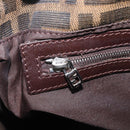 FENDI Zucca Canvas Mamma Baguette Shoulder Bag Black Silver Auth ka6675A-22