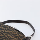 FENDI Zucca Canvas Mamma Baguette Shoulder Bag Black Silver Auth ka6675A-8
