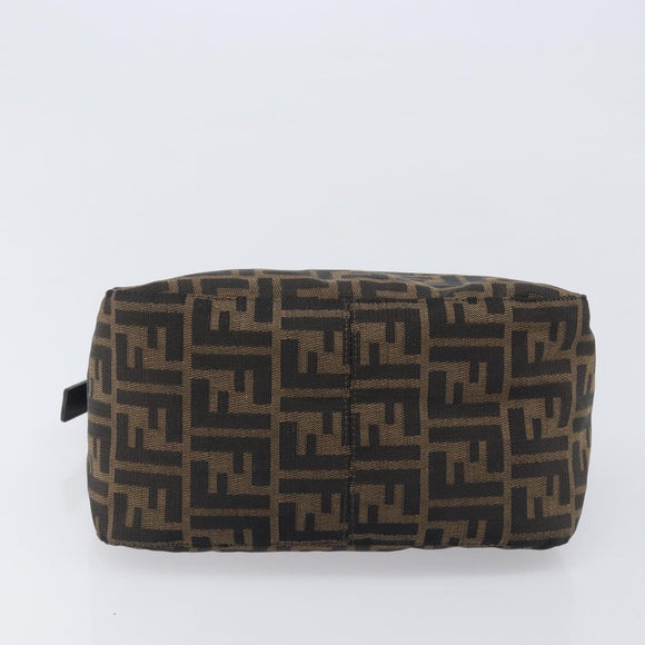 FENDI Zucca Canvas Mamma Baguette Shoulder Bag Black Silver Auth ka6675A