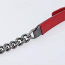 CHANEL Boy Chanel Medium Chain Shoulder Bag Lamb Skin Gray Silver Auth ka6676A-10
