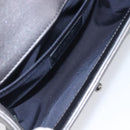 CHANEL Boy Chanel Medium Chain Shoulder Bag Lamb Skin Gray Silver Auth ka6676A-24