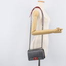 CHANEL Boy Chanel Medium Chain Shoulder Bag Lamb Skin Gray Silver Auth ka6676A-30