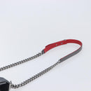 CHANEL Boy Chanel Medium Chain Shoulder Bag Lamb Skin Gray Silver Auth ka6676A-8