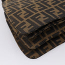 FENDI Zucca Canvas Hand Bag Black Gold Tone Auth ka6679V-16